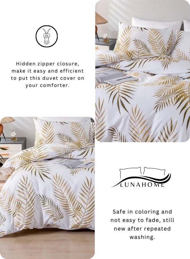 لونا هوم طقم غطاء لحاف مقاس كوين مكون من 6 قطع بتصميم أوراق استوائية. - Image 4